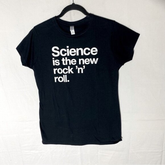 Gildan Soft Style Black Cotton Science Is The New Rock ‘N’ Roll T Shirt L - Picture 9 of 9